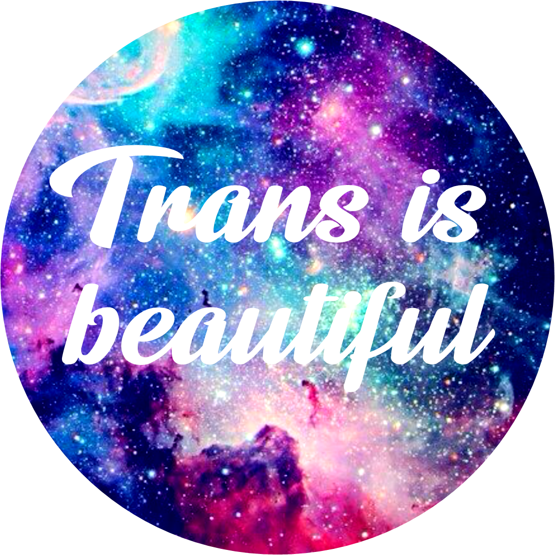 A Sticker which reads Trans is beautiful